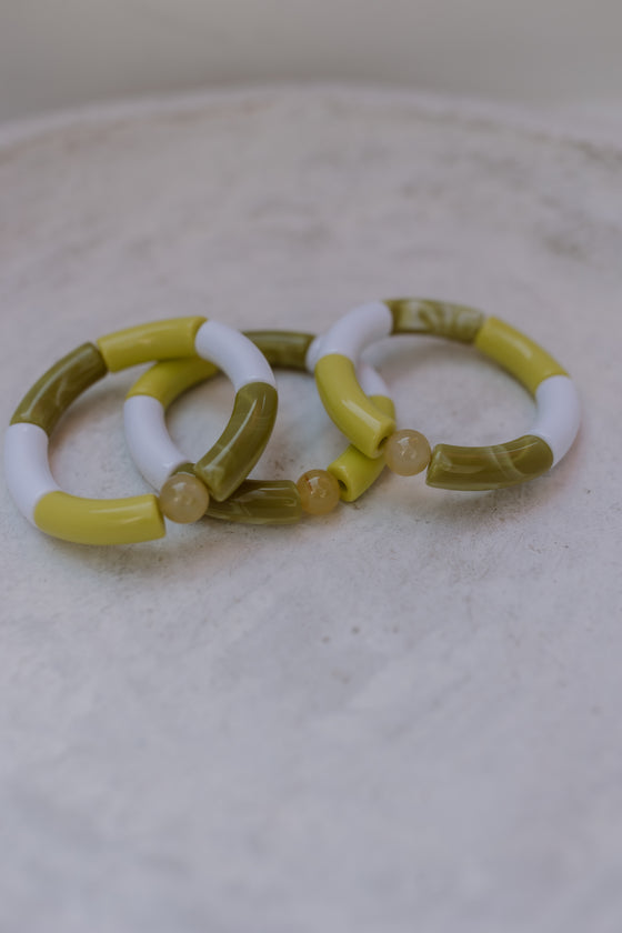 Armband Rosie kikker groen/wit